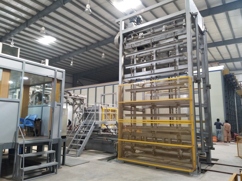 the curing stacker of the Pakistan's Super-large Fully Automatic Block Making Production Line Stacker pengawetan Pakistan yang sangat besar sepenuhnya blok automatik membuat barisan pengeluaran