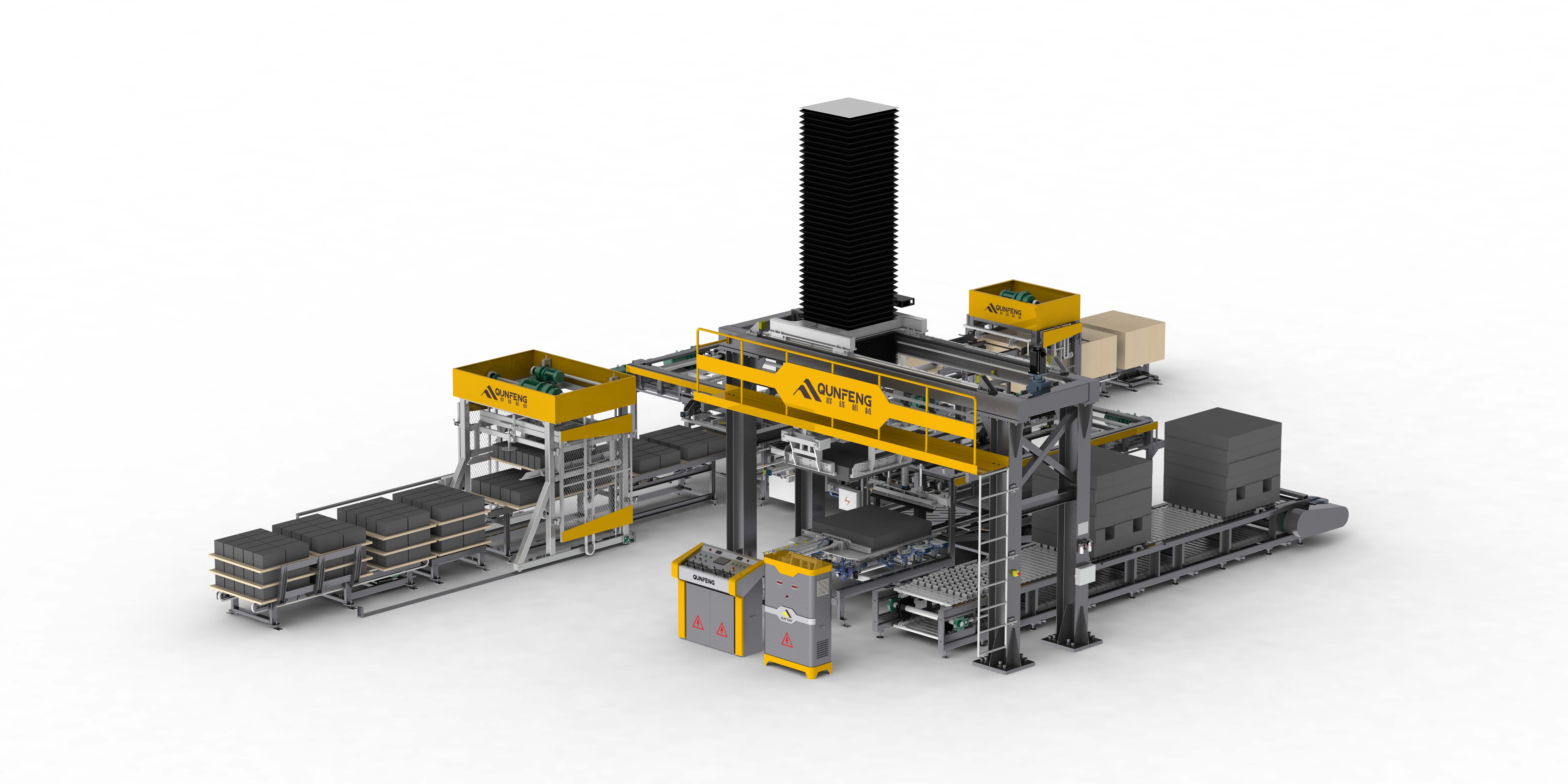 QMD1200G Automatic Block Cuber System Sistem Palet Kedudukan Tinggi QMD1200G untuk blok konkrit
