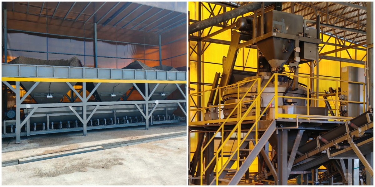 The intelligent batching system for the QS1300 series concrete block production line, supplied by Qunfeng Machinery to a client in Kazakhstan, Central Asia Sistem batching pintar untuk barisan pengeluaran blok konkrit siri QS1300, dibekalkan oleh Qunfeng Machinery kepada pelanggan di Kazakhstan, Asia Tengah