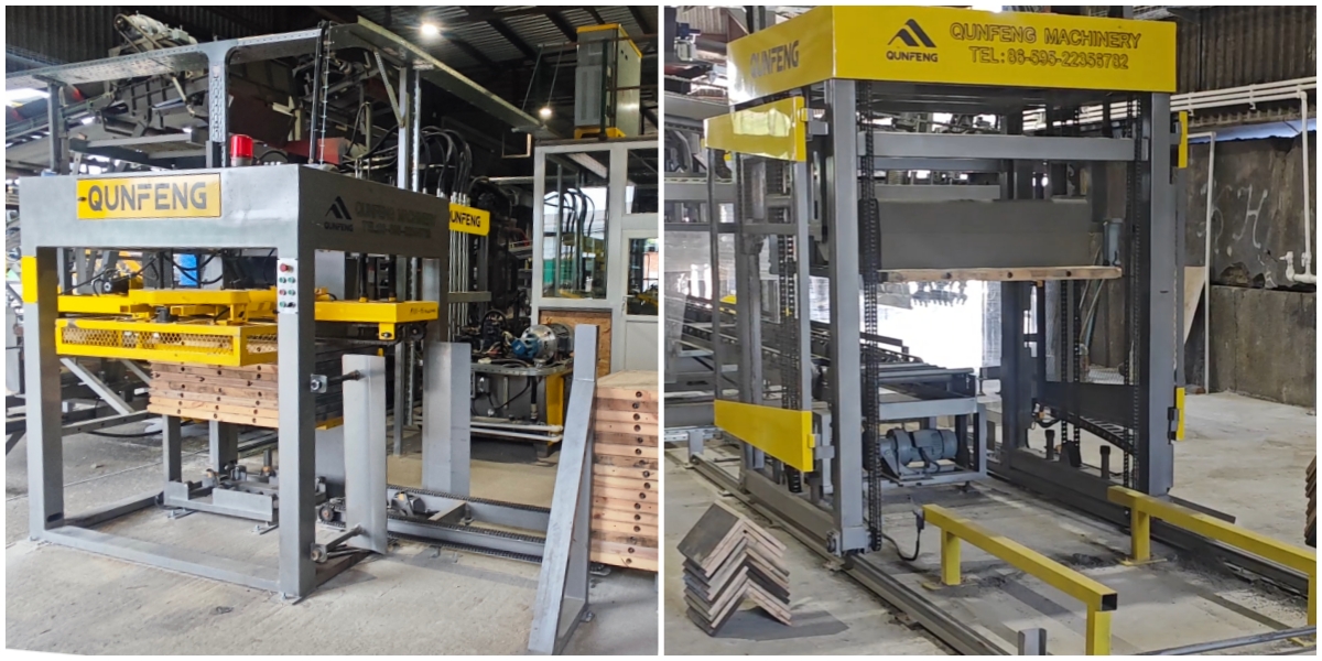 Qunfeng Machinery block-making production line put into operation by a Russian client. Barisan pengeluaran membuat blok Jentera Qunfeng dioperasikan oleh pelanggan Rusia.