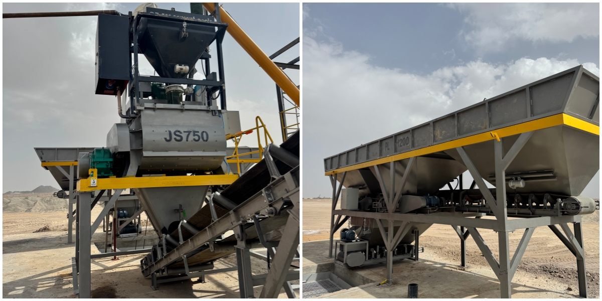 Sistem batching automatik mesin membuat blok konkrit Qunfeng di Pakistan