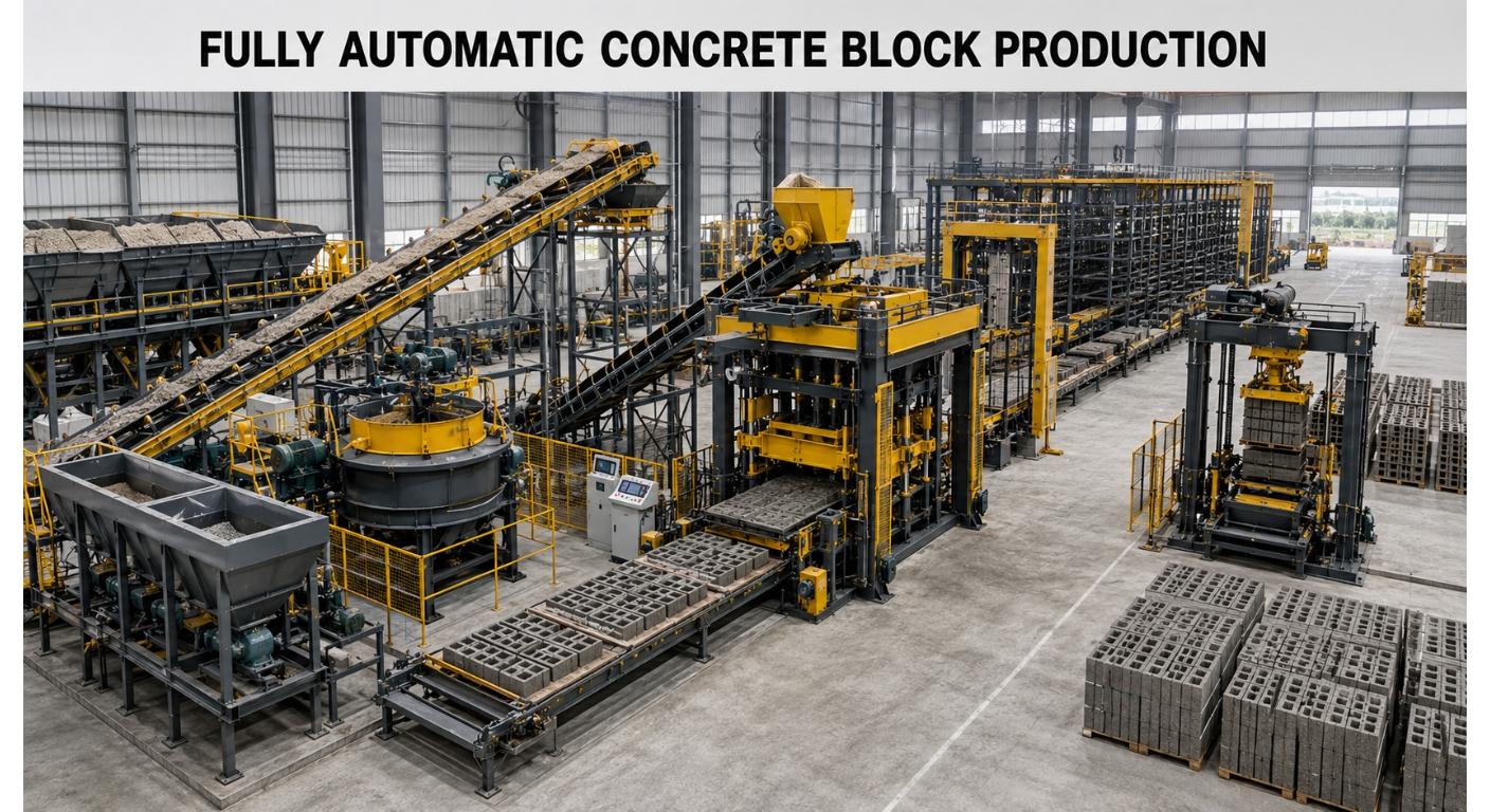 Mesin Pembuat Blok Konkrit Automatik Sepenuhnya