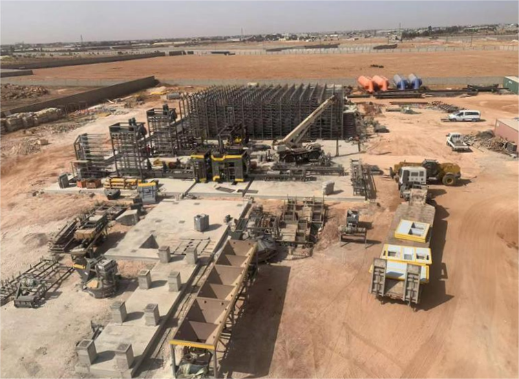 Barisan pengeluaran acuan batu tiruan automatik sepenuhnya Qunfeng dipasang di Libya